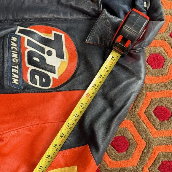 MAKE OFFER! Tide Racing Team Leather Jacket Men's Small/Med coat - Picture 6 of 11